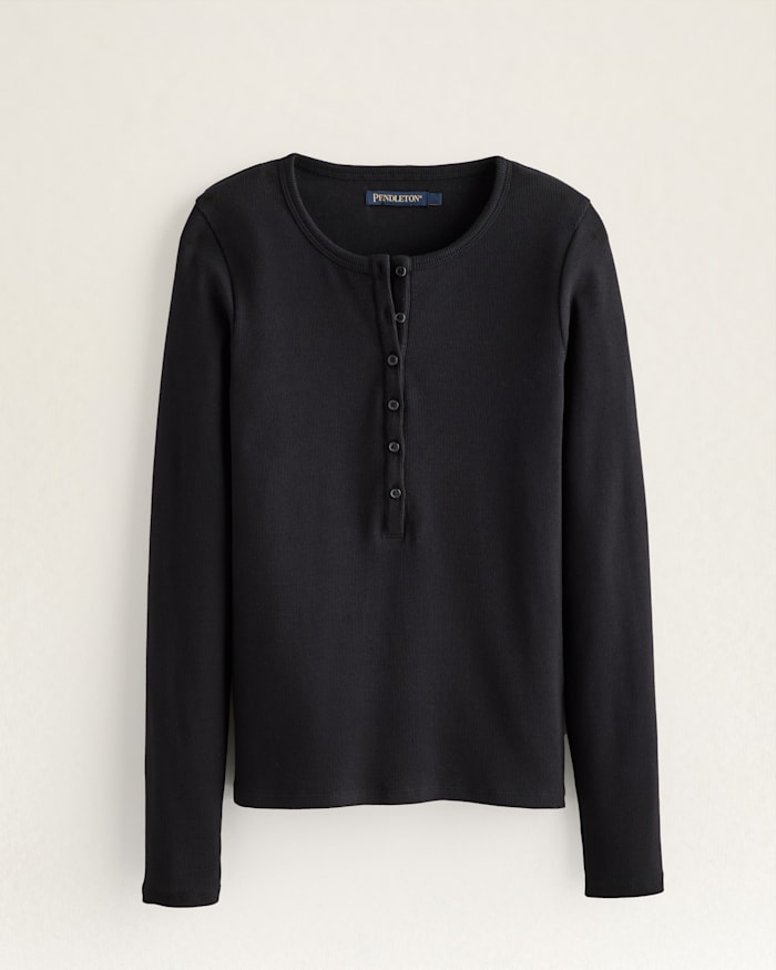 WOMEN'S LONG-SLEEVE PIMA COTTON HENLEY